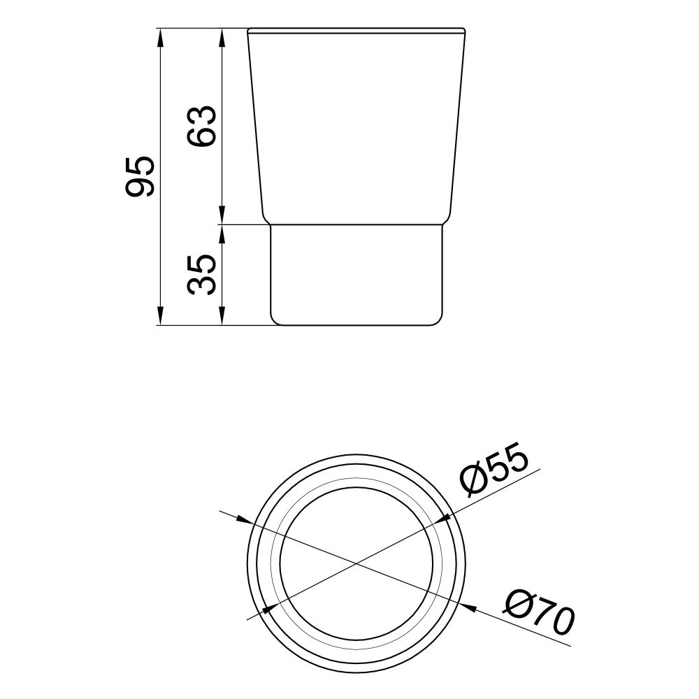 Склянка Oreo 0211 (114 02 11) (матове скло) LIDZ