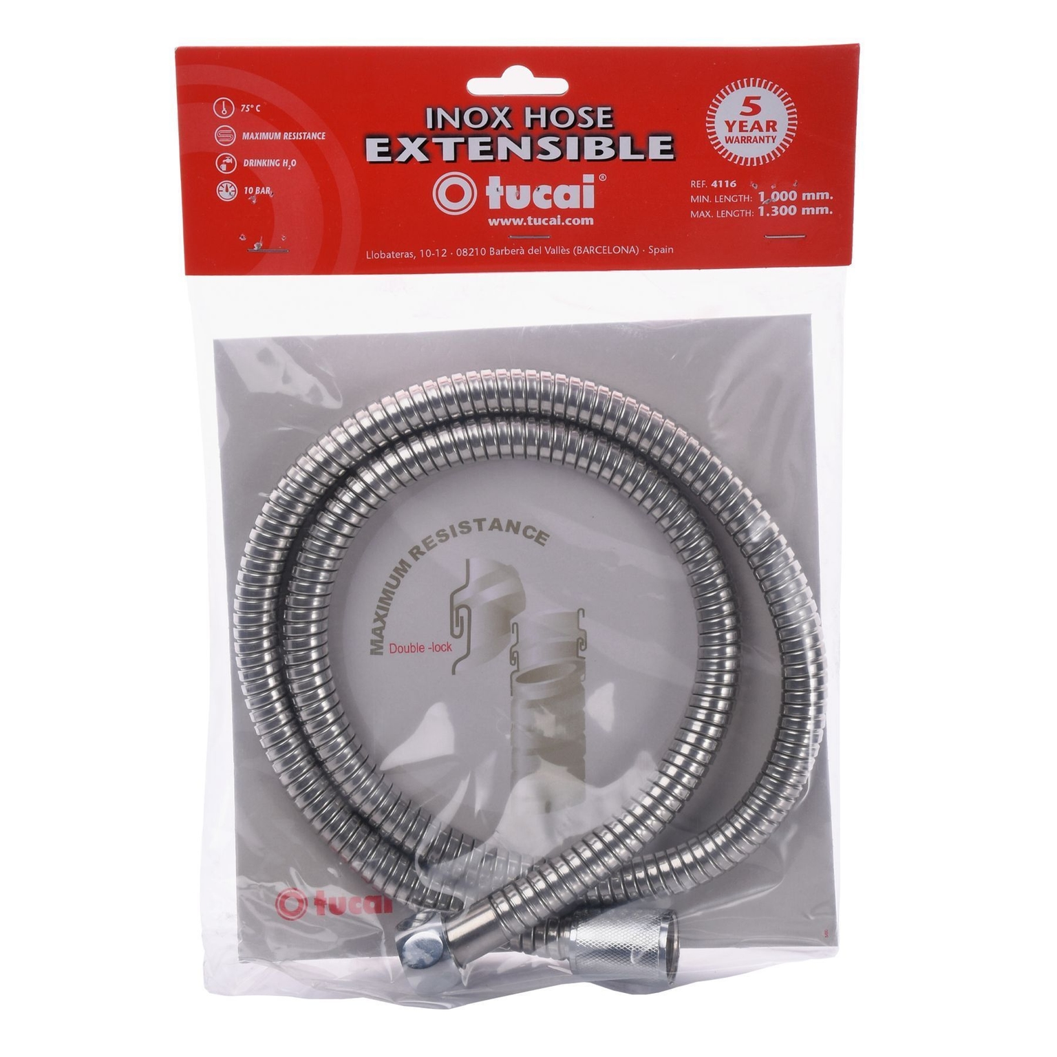 Шланг для гігієн душа Stainiess Steel 100-130м(4116) Хром Tucai