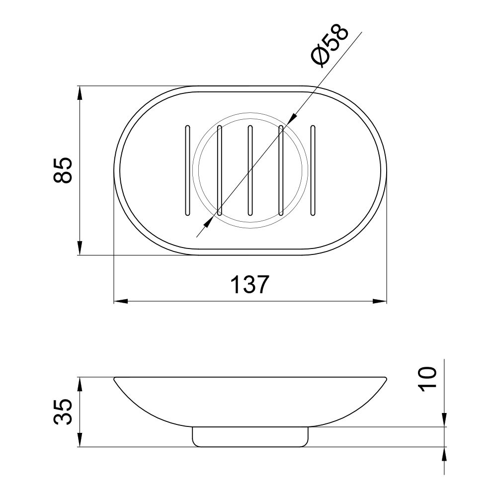 Мильниця (CRG) Oreo 0210 (114 02 10) мильниця (матове скло) LIDZ