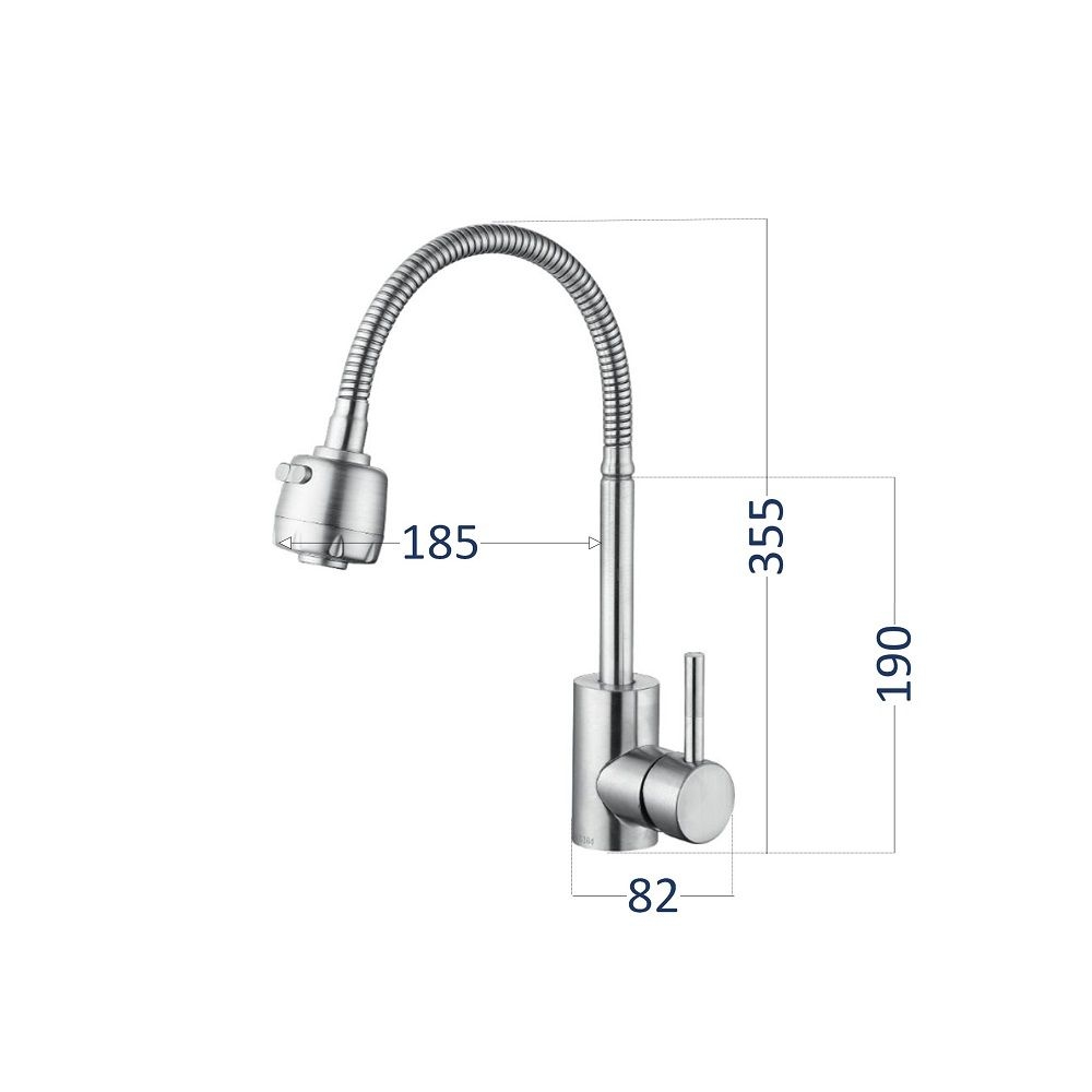 Змішувач для кухні Aria 015F41 гнучкий (два режима) Satin LIDZ