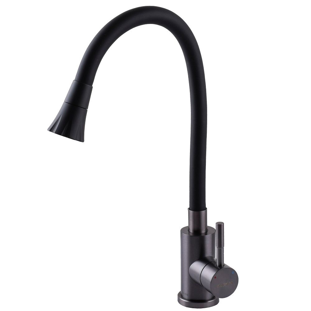 Змішувач для кухні SBT1-203SA-GP-B01 гнучкий PVD Black Globus Lux