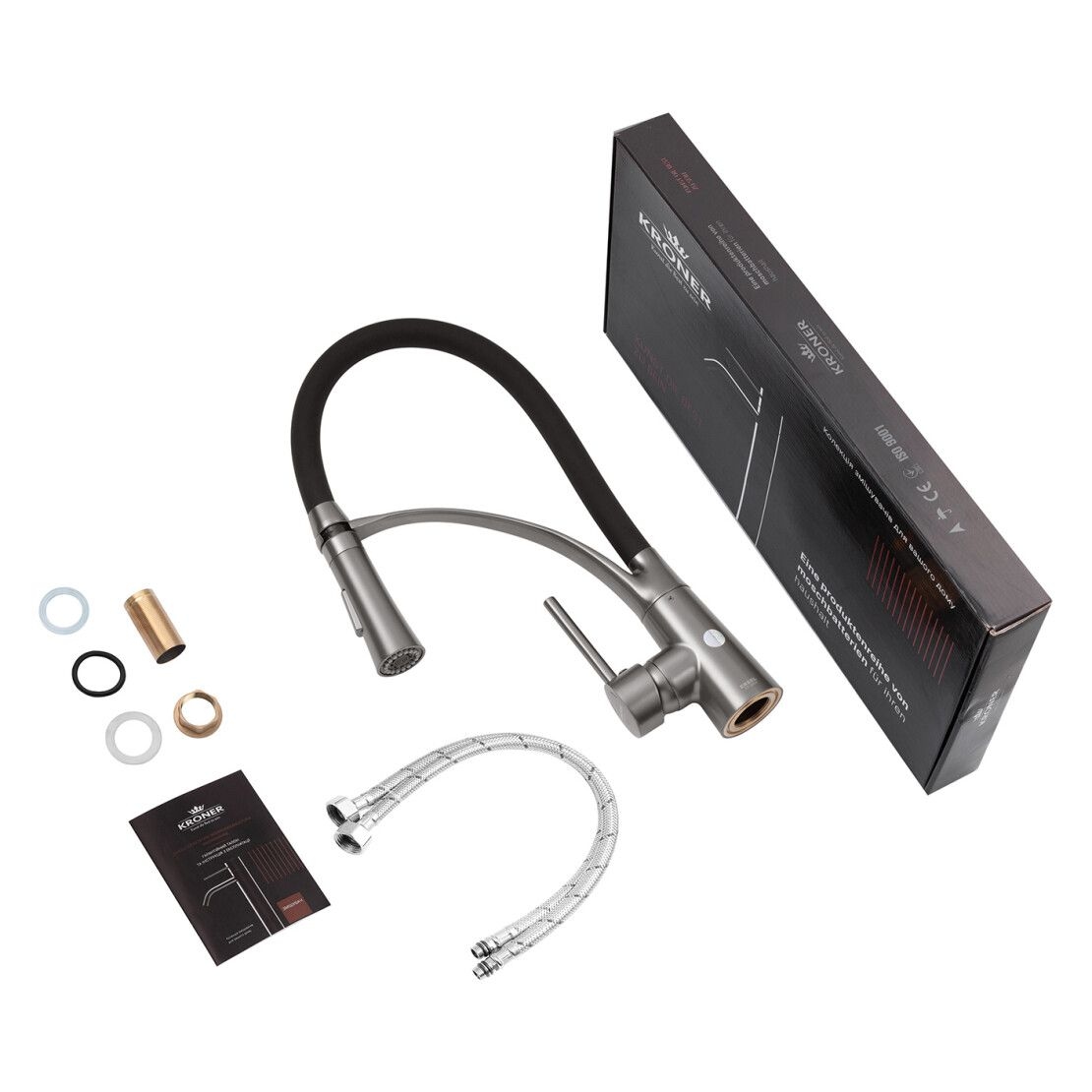 Змішувач для кухні Ersel-GRP03393BLK PVD Black KRONER