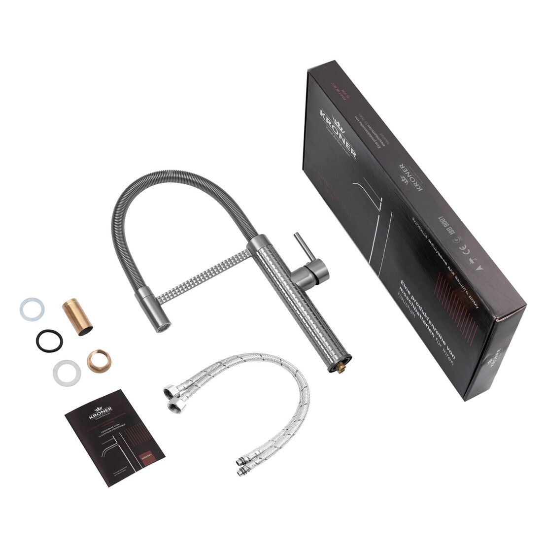 Змішувач для кухні Ersel-GRP03999BLK PVD Black KRONER