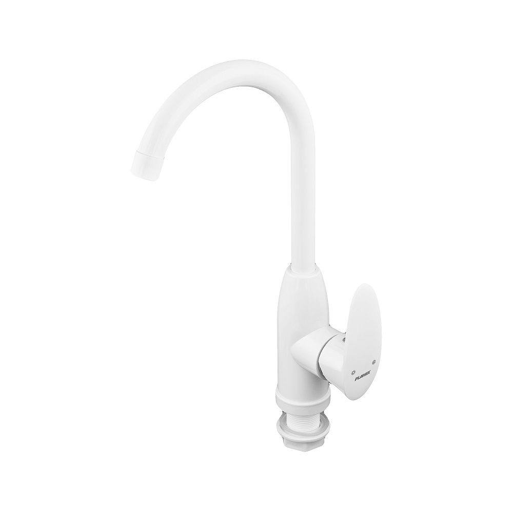 Змішувач для кухні CEZAR-011-B SET White (з підведенням) Білий Plamix