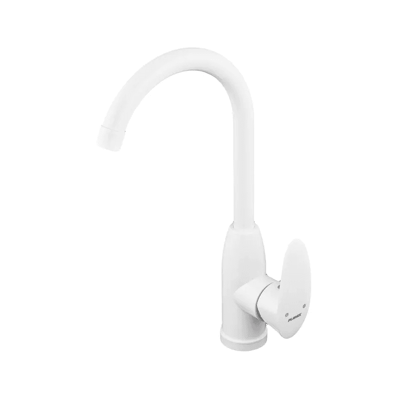 Змішувач для кухні CEZAR-011-B SET White (з підведенням) Білий Plamix
