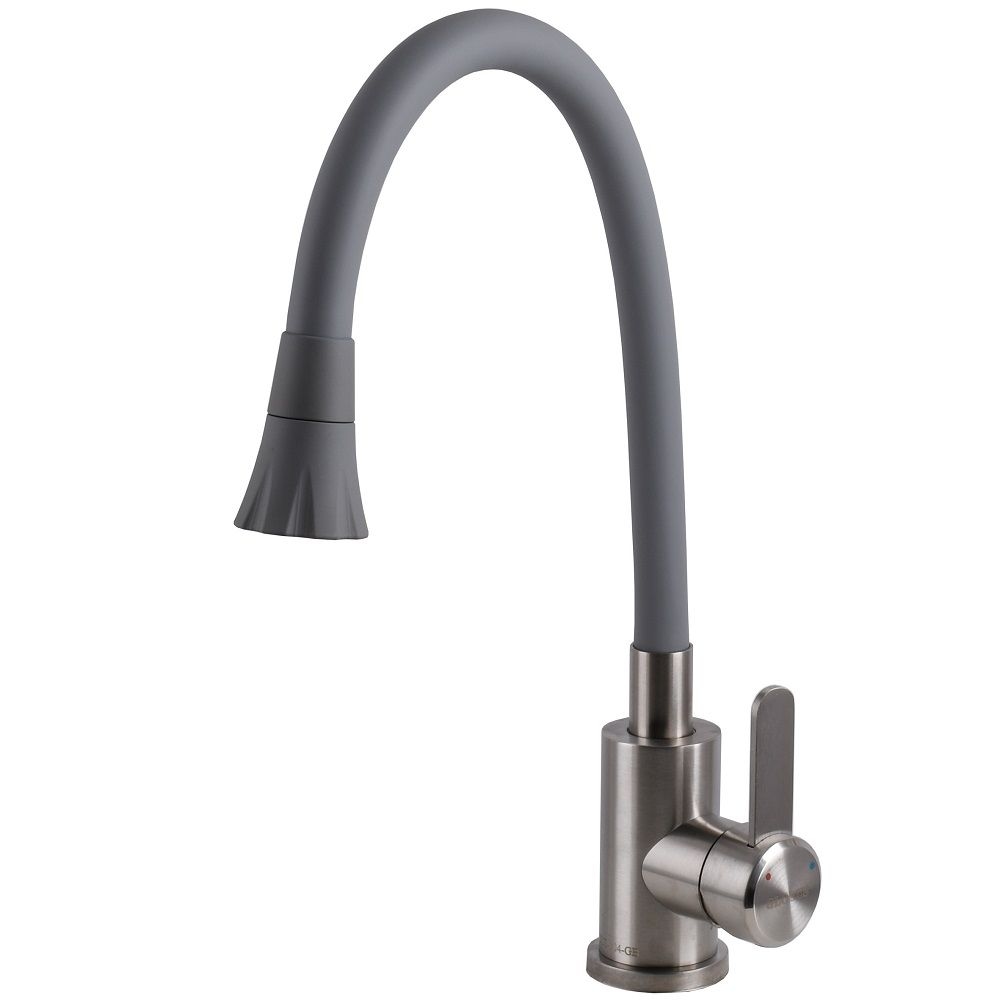 Змішувач для кухні WIEN SBT2-203SA-G03 гнучкий Сірий Globus Lux