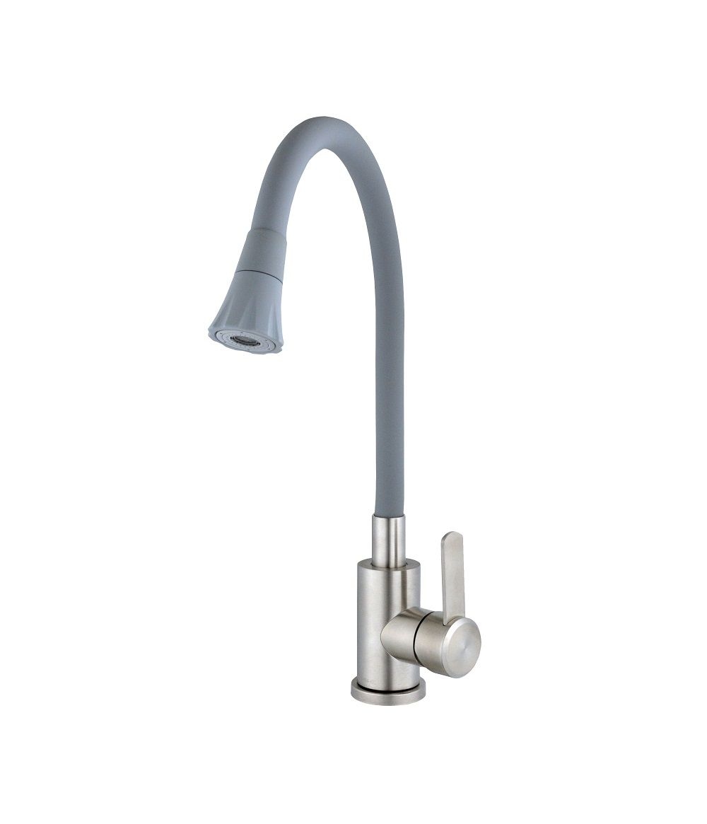 Змішувач для кухні WIEN SBT2-203SA-G03 гнучкий Сірий Globus Lux