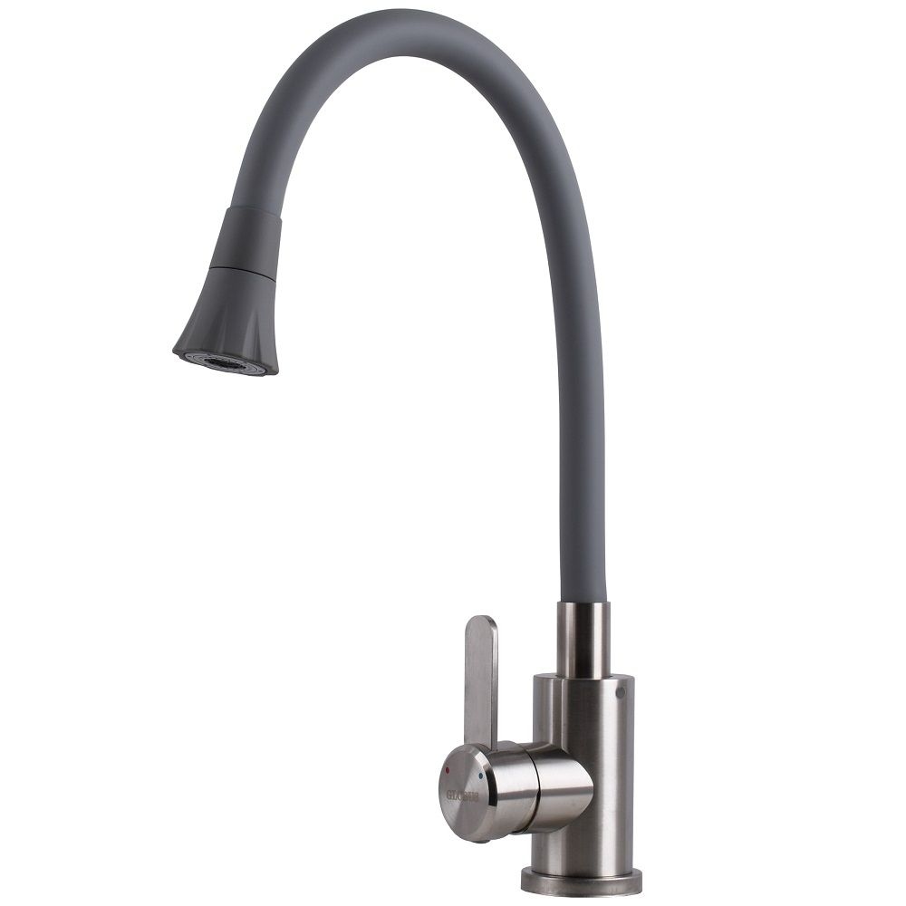 Змішувач для кухні WIEN SBT2-203SA-G03 гнучкий Сірий Globus Lux