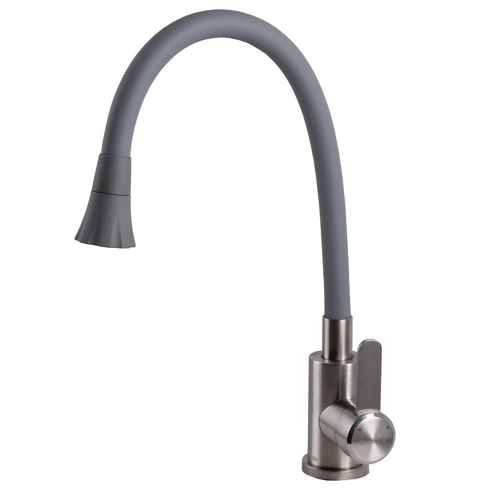 Змішувач для кухні WIEN SBT2-203SA-G03 гнучкий Сірий Globus Lux