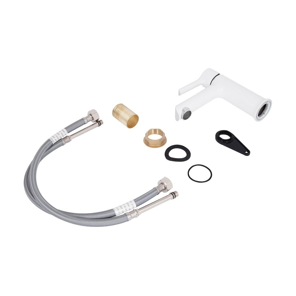 Змішувач для раковини Grand QTGRAWCR001F White Білий\хром QTAP