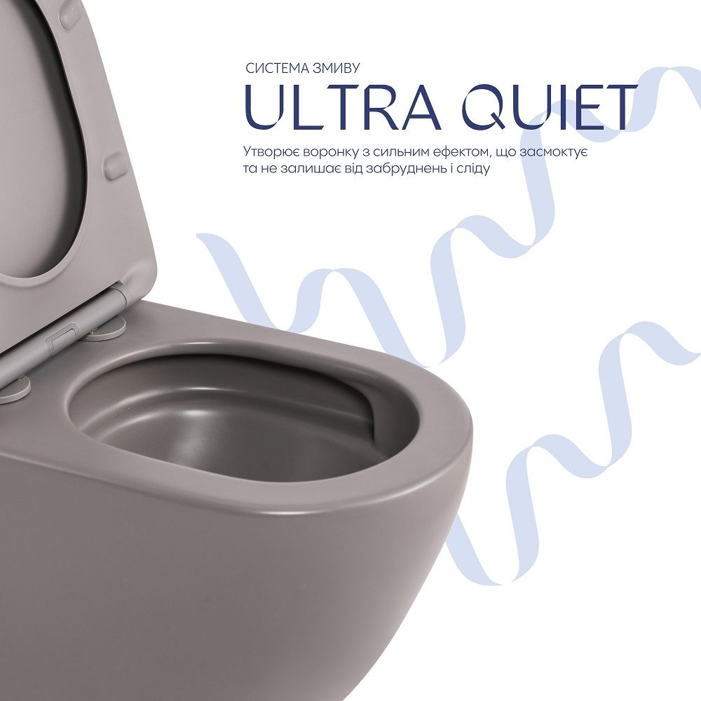 Унітаз підвісний Robin New Ultra Quiet (490х365х325) Matt Black QTAP