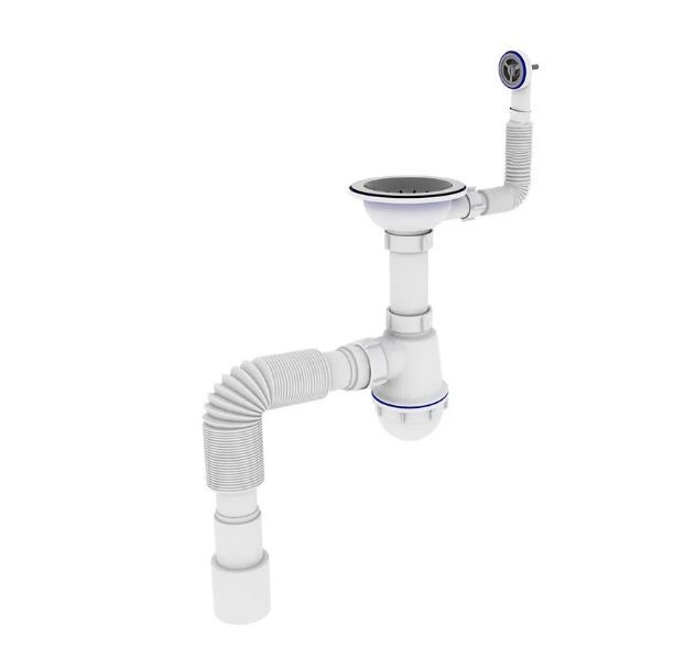 Сифон для мийки SK-02-C з круг перелив 1048 ZERIX