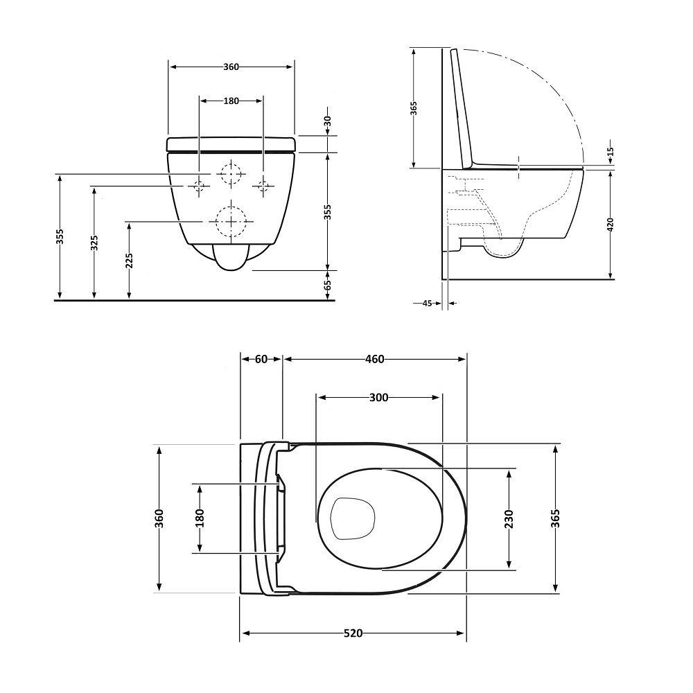 Унітаз підвісний Swan Rimless (520х360х320) (16335178) овал QTAP