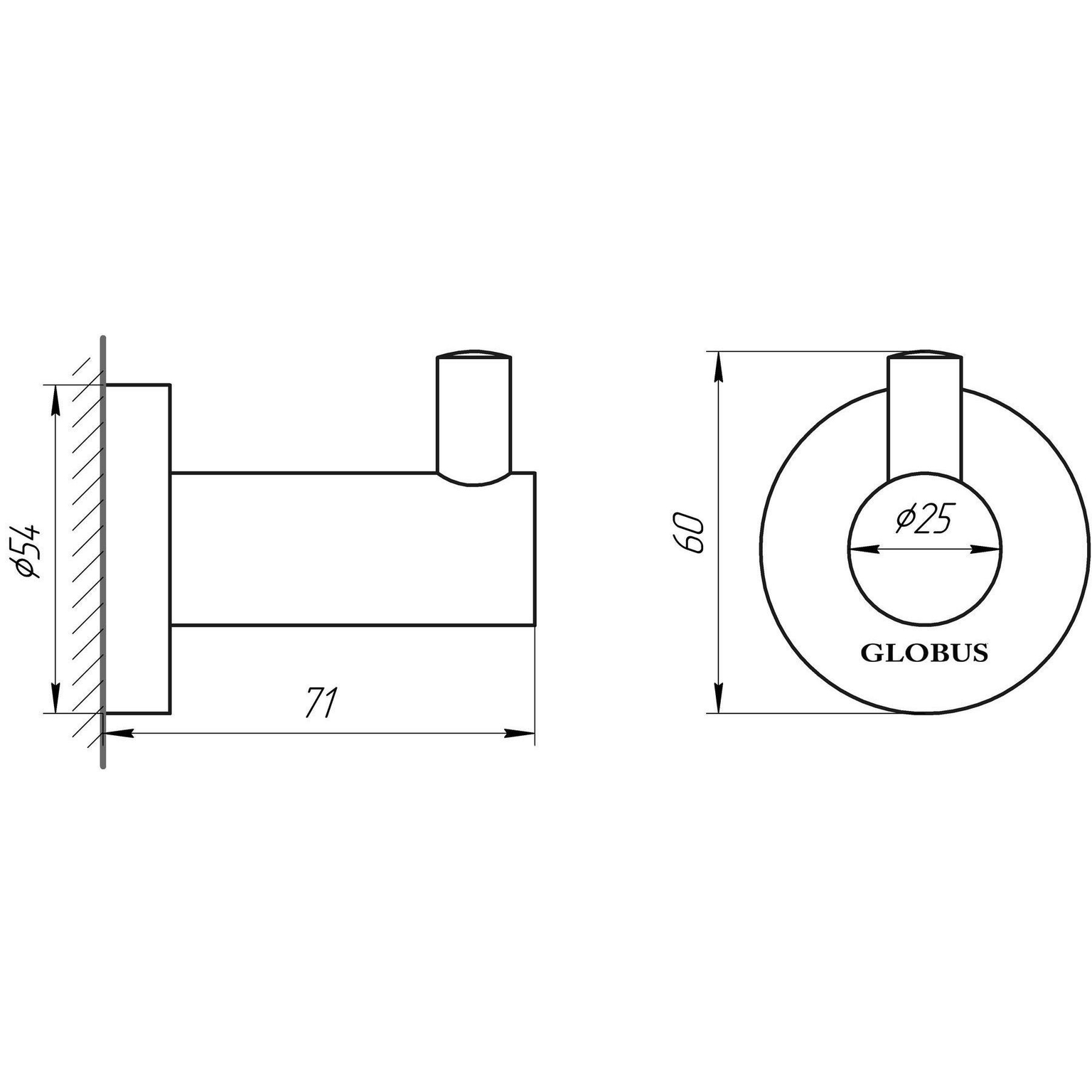 Гачок SS8411 круг Satin Globus Lux