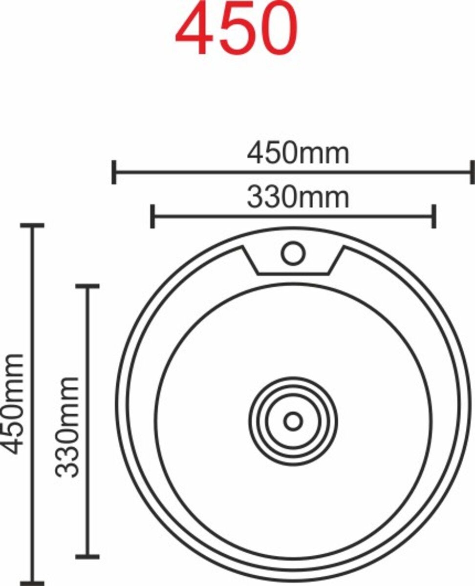 Мийка кухонна врізна 450 (0,6-160мм) Satin Decor VALESO
