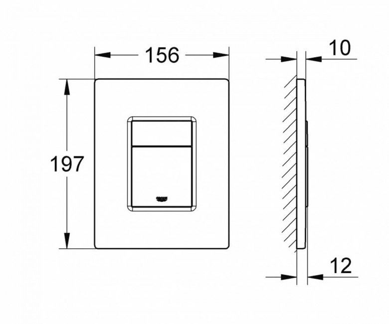 Панель для інсталяції (38732000) квадр Хром GROHE