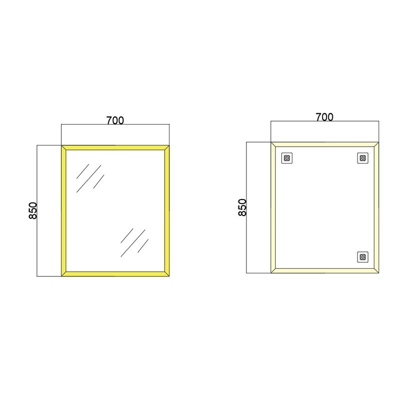 Дзеркало без підсвітки FONTE MRZ09 7085-Reverse GOLD ZERIX