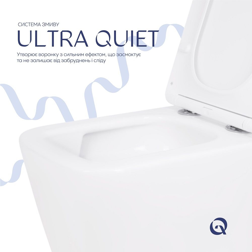 Унітаз підвісний Crow Ultra Quiet (520х360х290) Торнадо квадр QTAP