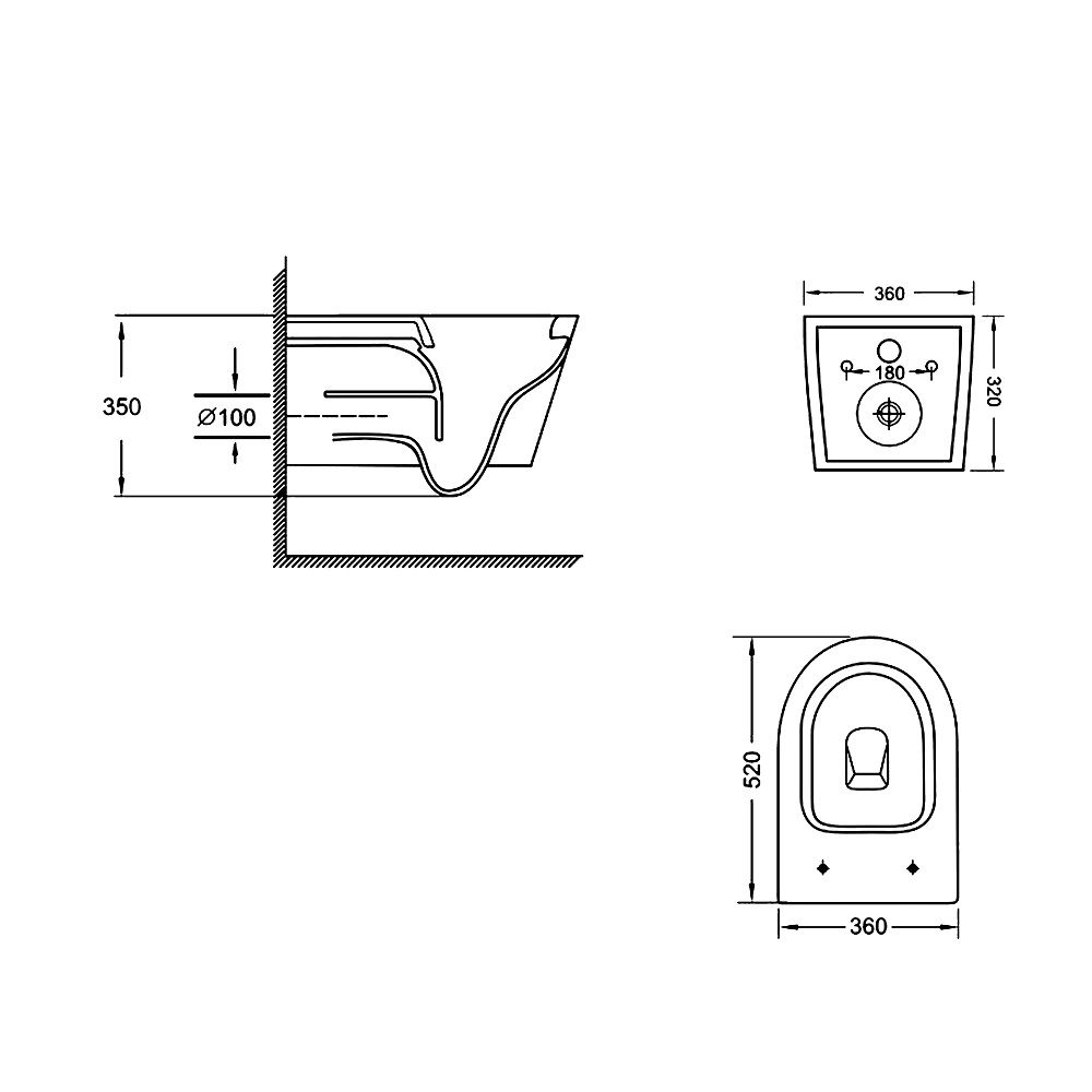 Унітаз підвісний Jay Ultra Quiet (520х360х320) (07335175) Торнадо овал QTAP