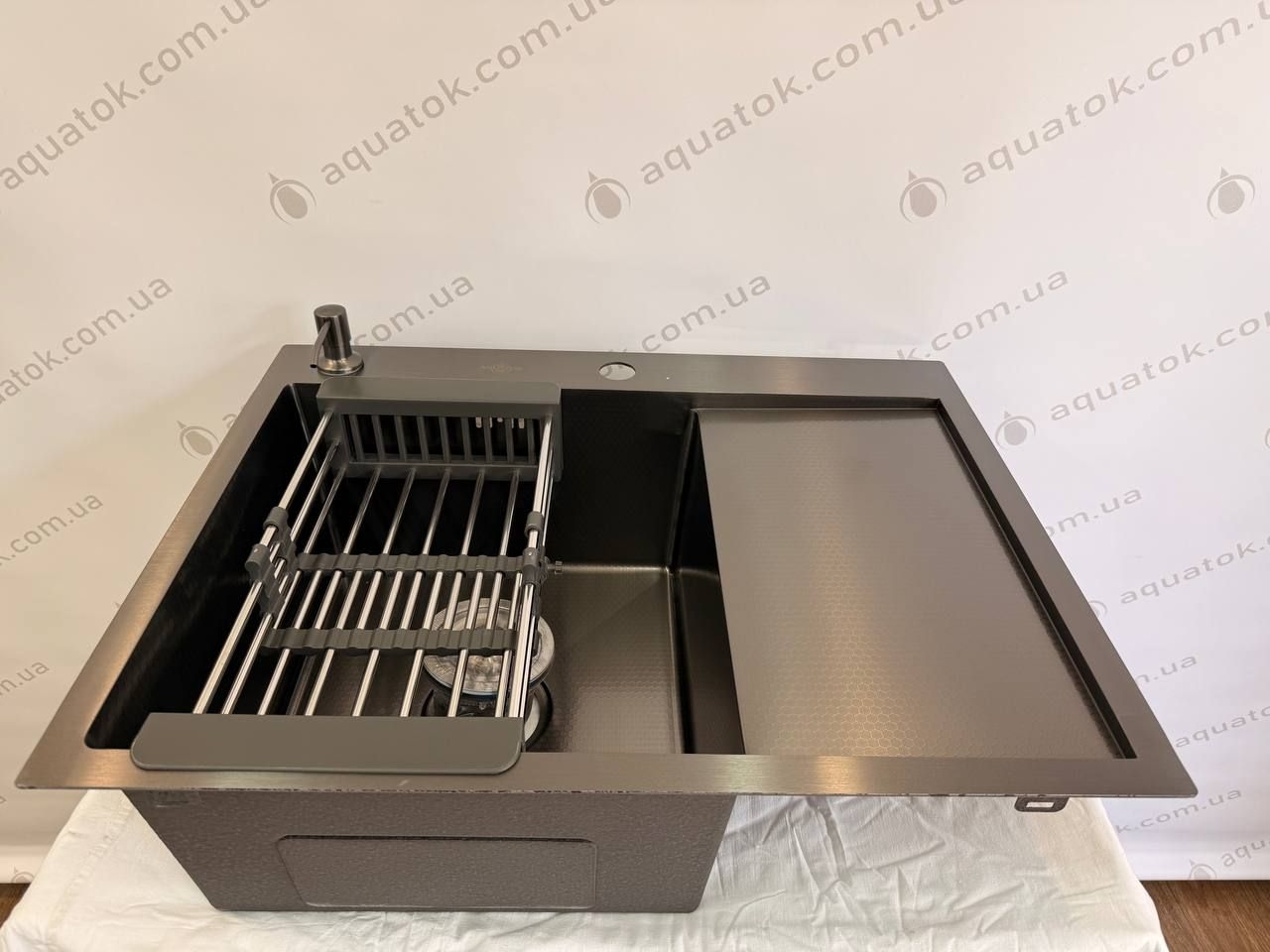 Мийка кухонна Handmade 6550 L (3.0\0.8) Ліва PVD Black Decor AQUATOK