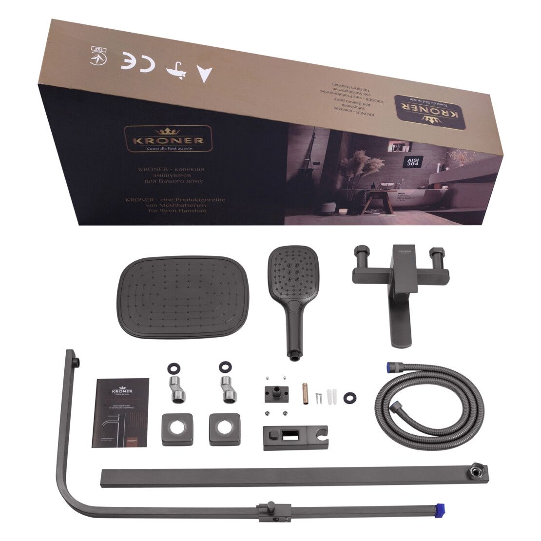 Душова система KRP Kubus PVD063 PVD Black KRONER