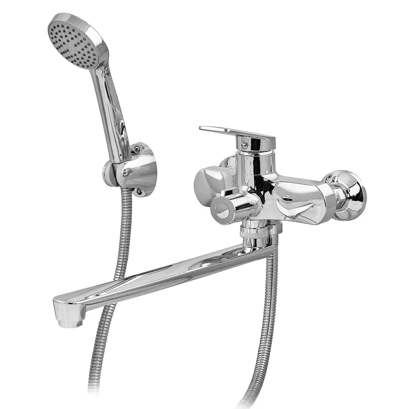 Змішувач для ванни LUCAS-006 SET (з лійкою,шланга,кронштейн) Хром Plamix