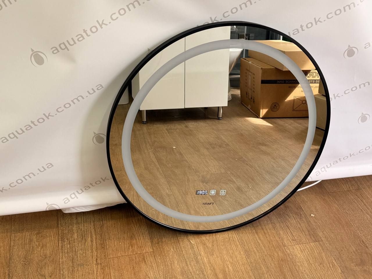 Дзеркало LED підсвіткою 2045 (7070) круг Black KRAFT