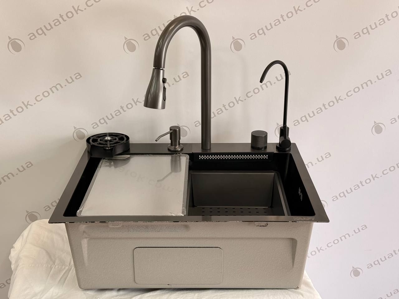 Мийка кухонна Handmade HM 6046 WF1 PVD Black Decor KRAFT