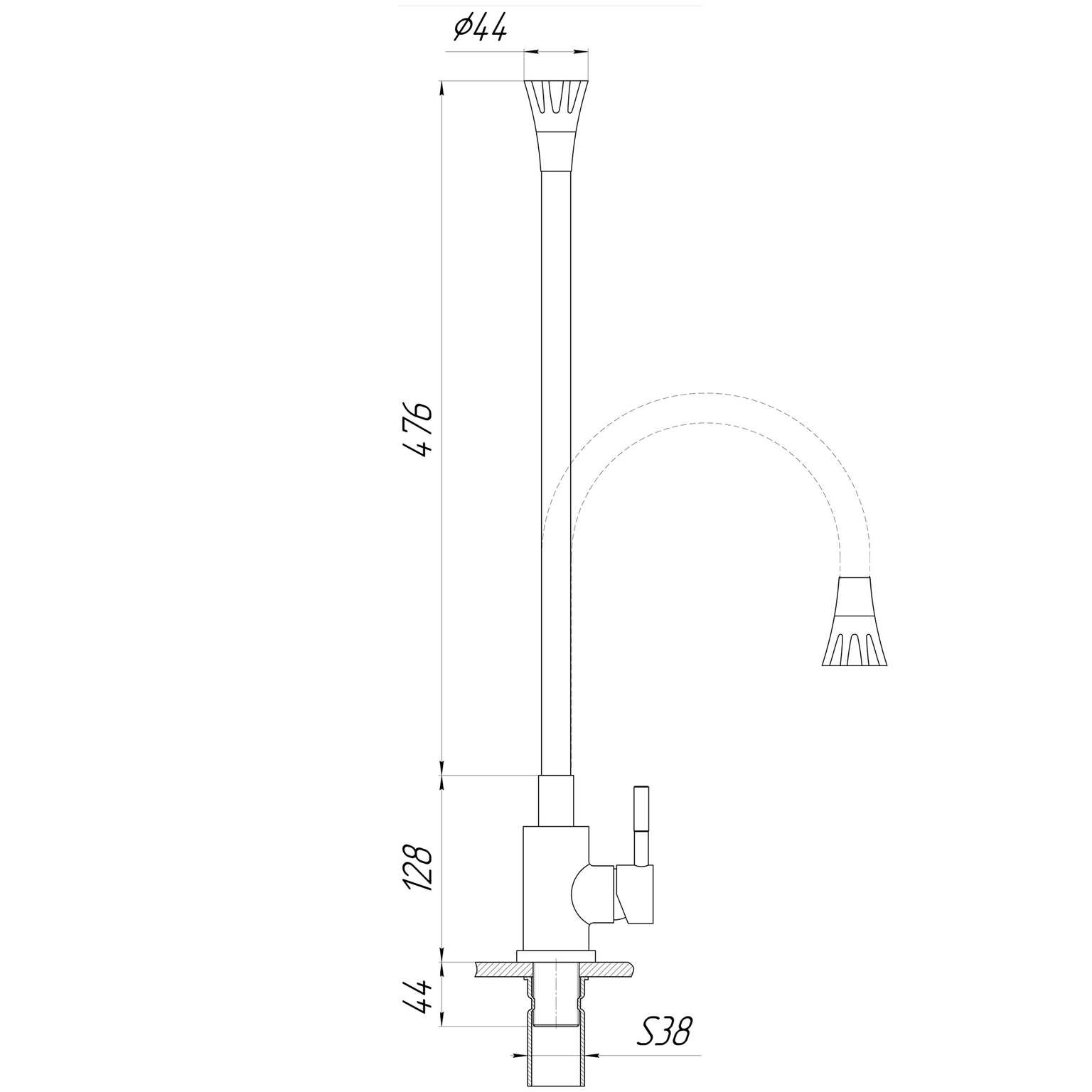 Змішувач для кухні SBT1-203SA-BB-B01 гнучкий Чорний Globus Lux