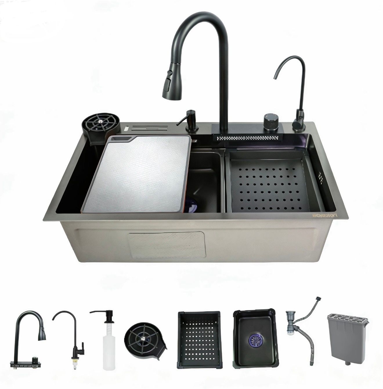 Мийка кухонна Handmade ZH7546-SET-06 PVD Black Decor ZERIX