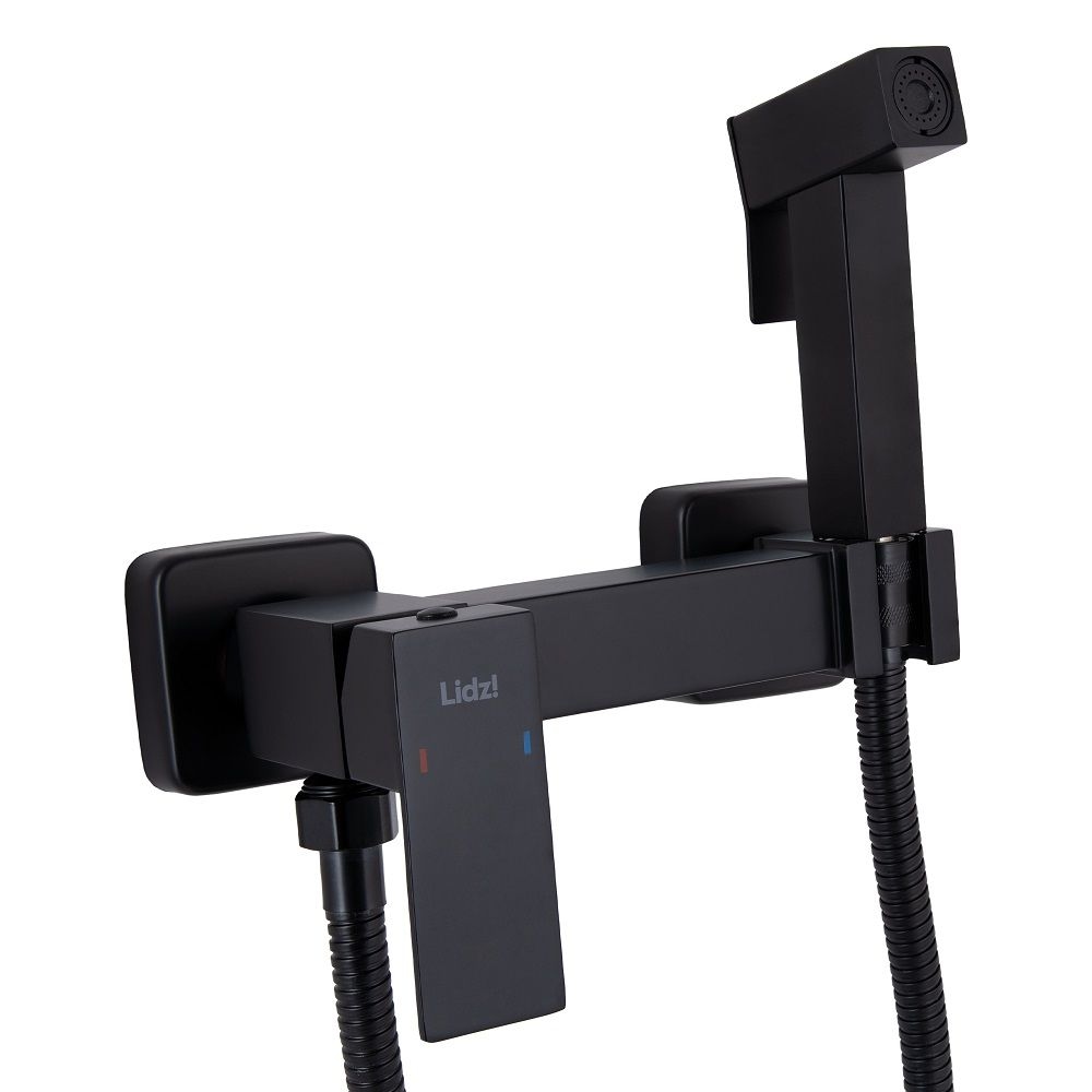 Змішувач з гігієнічним душем Kubis 110 Black Чорний LIDZ