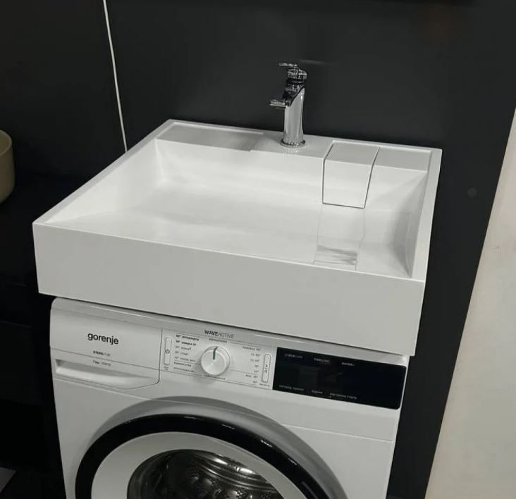 Раковина накладна на пральну машину 60х60см TIDE White ADAMANT