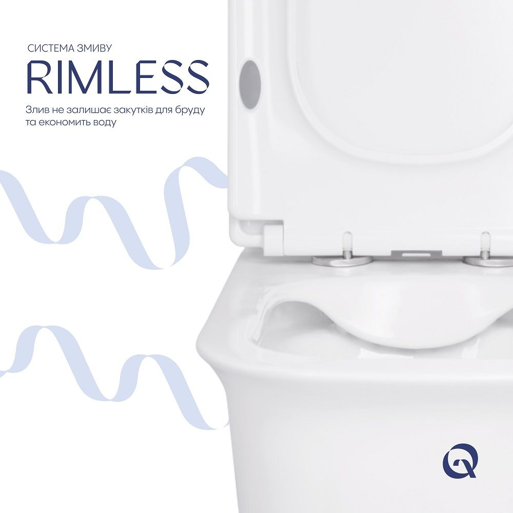 Унітаз підлоговий Nando Rimless (620x345x800мм) QT12221222AW QTAP