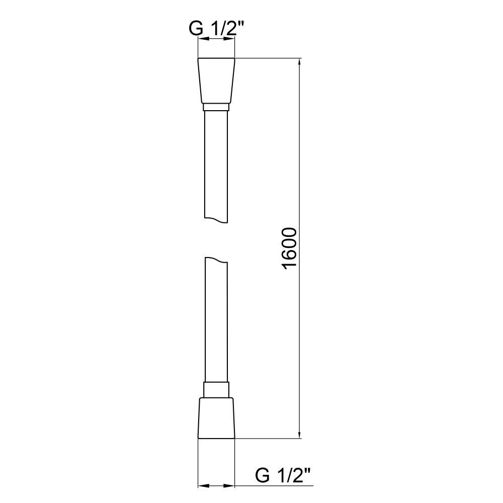 Hadice 1600ммQTHADPVC160G GRAFITE Грфіт QTAP