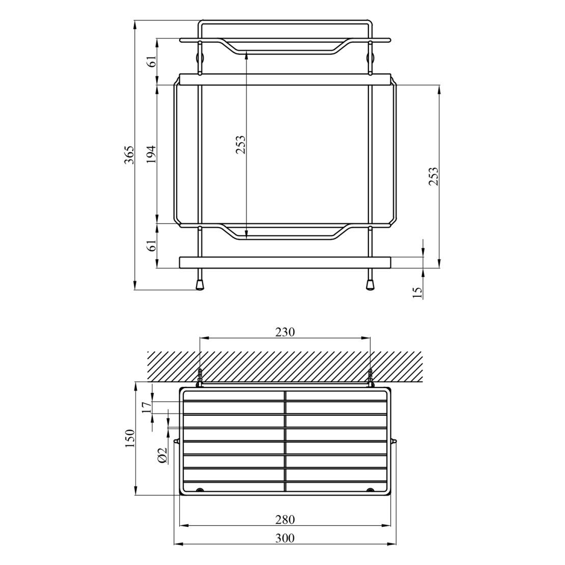 Поличка KRM Rizze-ACC330-2 (2-ярусна) Хром KRONER