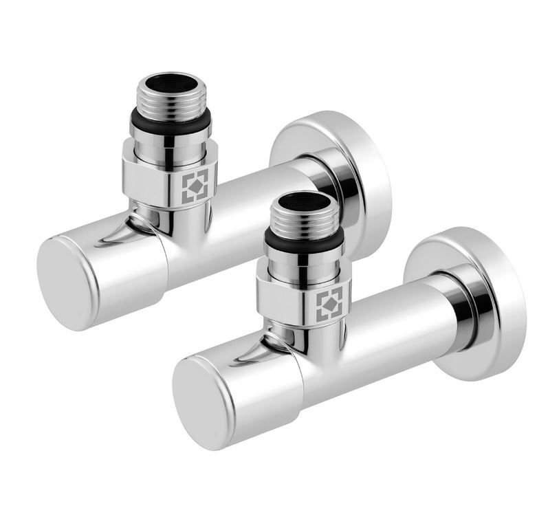 Кран вентильний кутовий PN10 ЗР 1/2"x1/2" RV-4012 Хром RAFTEC