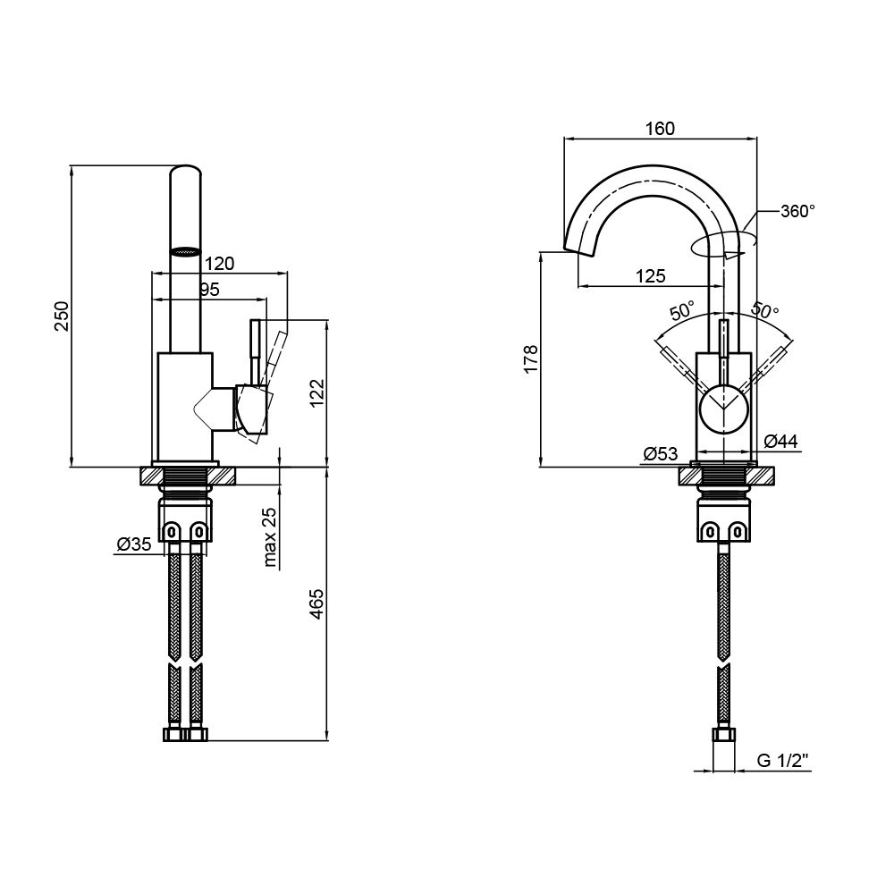 Змішувач для кухні Aria 015F2 Satin LIDZ
