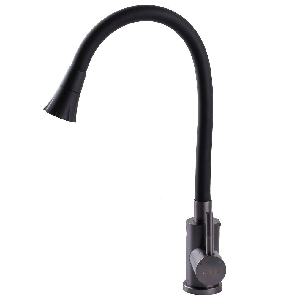 Змішувач для кухні SBT1-203SA-GP-B01 гнучкий PVD Black Globus Lux