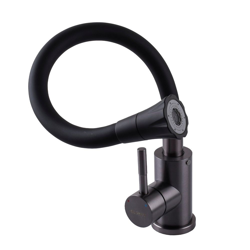 Змішувач для кухні SBT1-203SA-GP-B01 гнучкий PVD Black Globus Lux