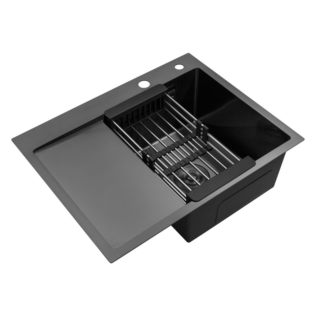 Мийка кухонна Handmade 6350RHM (3,0\1,0) Права PVD Black Brash KRONER