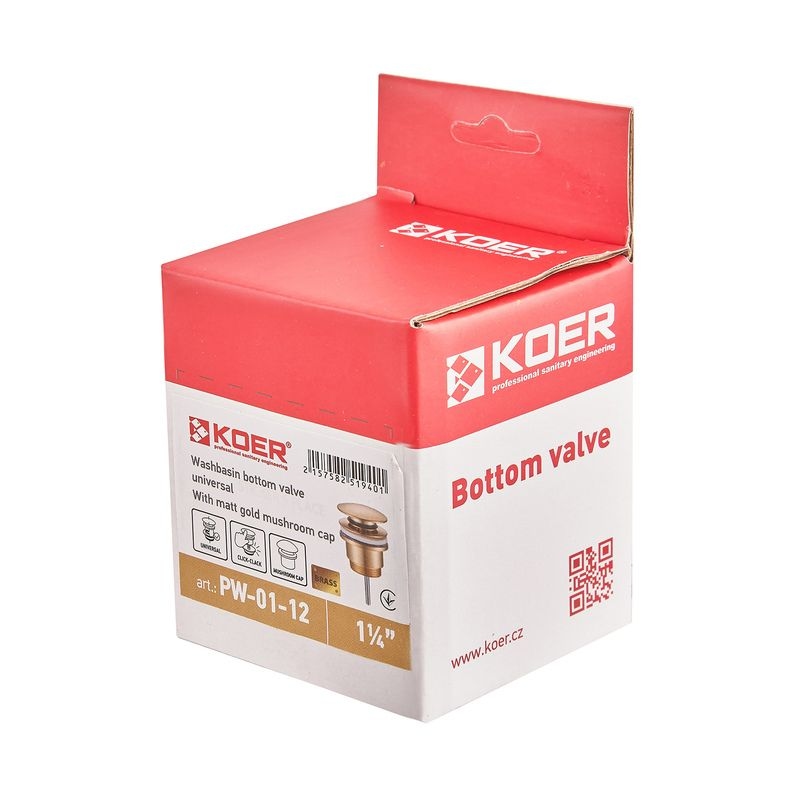 Донний клапан PW-01-12 PVD GOLD KOER