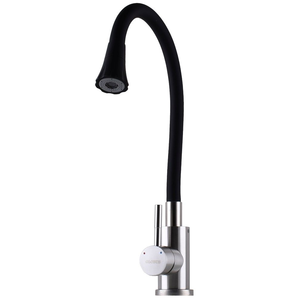 Змішувач для кухні STB1-203SA-B01 гнучкий Чорний Globus Lux