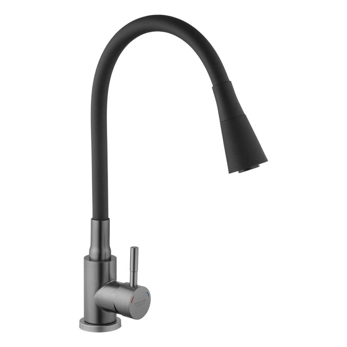 Змішувач для кухні Edelstshl Klassisch-PVD031 BLK гнучкий PVD Black KRONER