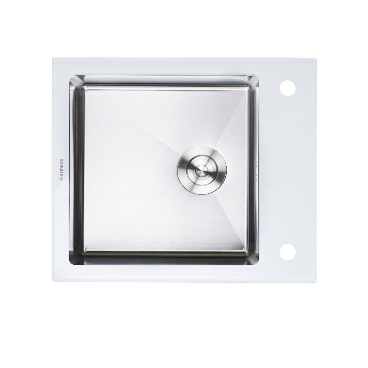 Мийка кухонна Handmade 6051 WHITE GLASS Біла Скло PLATINUM