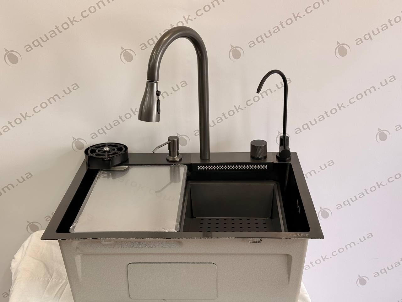 Мийка кухонна Handmade HM 6046 WF1 PVD Black Decor KRAFT