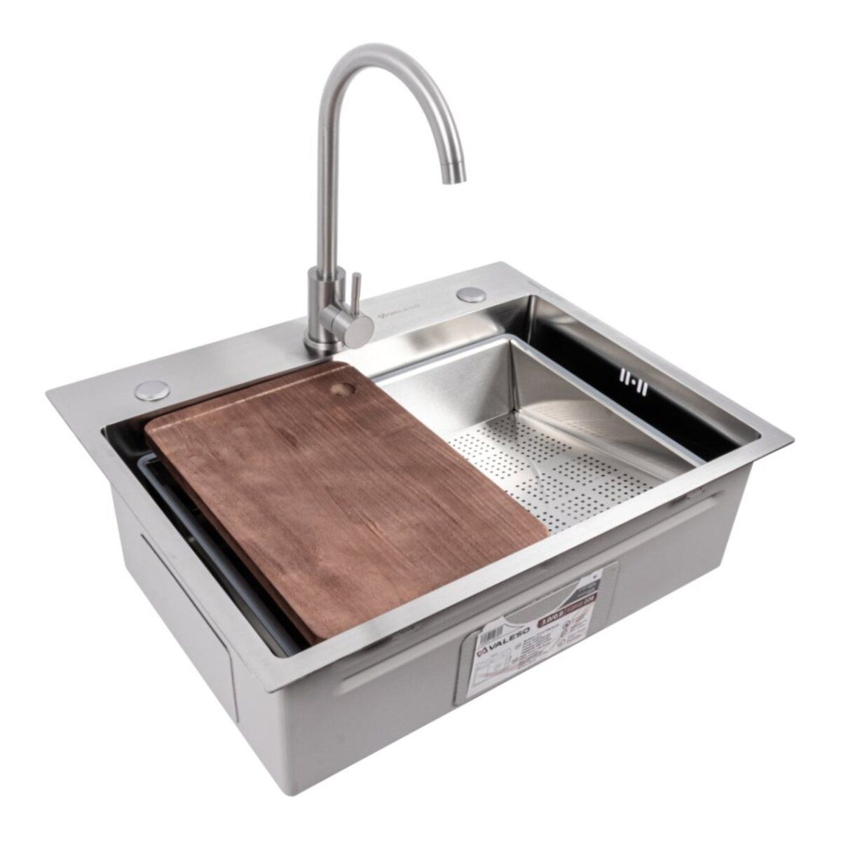 Мийка кухонна Handmade СМ 6450В (Work station) Satin VALESO