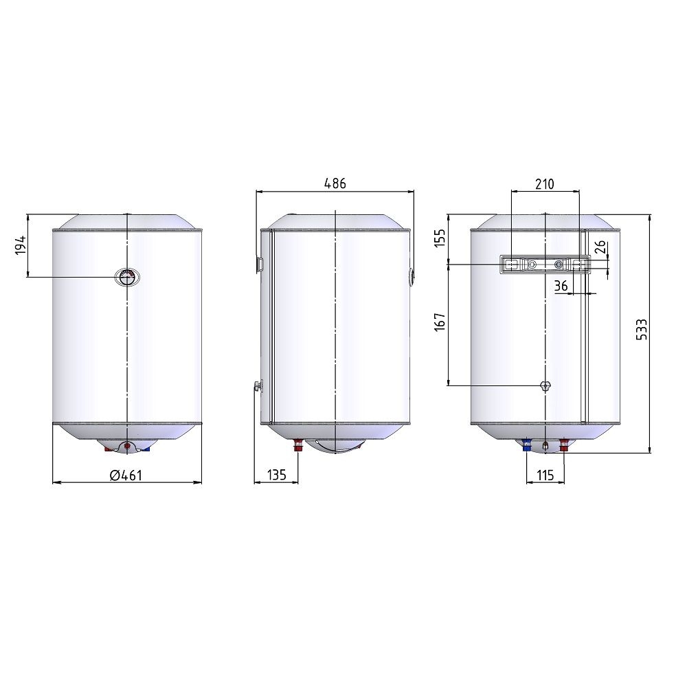 Водонагрівач з Мокрим ТЕНом ECO 50л 1,5кВт (W0504615GP) Aquatronic